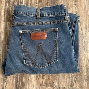 Wrangler Retro Slim Straight Jeans Mens 40x34 Blue Medium Wash Stretch 10WLT88BZ